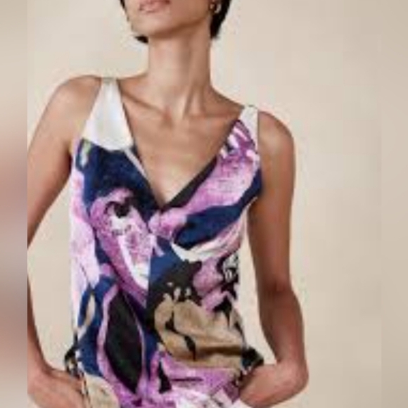 Banana Republic Outlet Size Medium Shirred Silky Tank Layering Piece Career - Picture 11 of 11